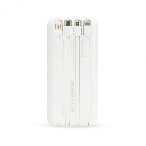 Power Bank 10.000mAh com Carregamento via Indução ou via Cabo Personalizado MG06052