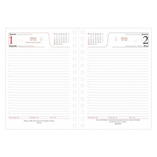 Agenda diária 2024 Personalizada para Brindes MG14889