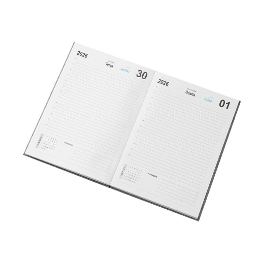 Agenda Diária 2026 Linho Personalizada 