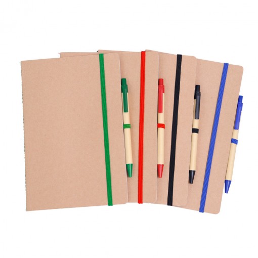 Caderno Ecológico A5 Com Caneta Personalizado MACAD005