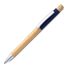 Caneta Alumínio e Bambu Com Logo MG15084