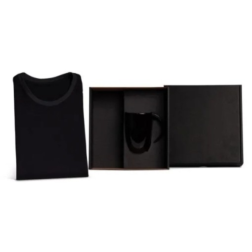 Kit Caneca Em Cerâmica Preta E Camiseta - 2 Pçs - Tam. M Personalizado 