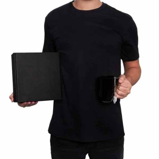 Kit Caneca Em Cerâmica Preta E Camiseta - 2 Pçs - Tam. P Personalizado 