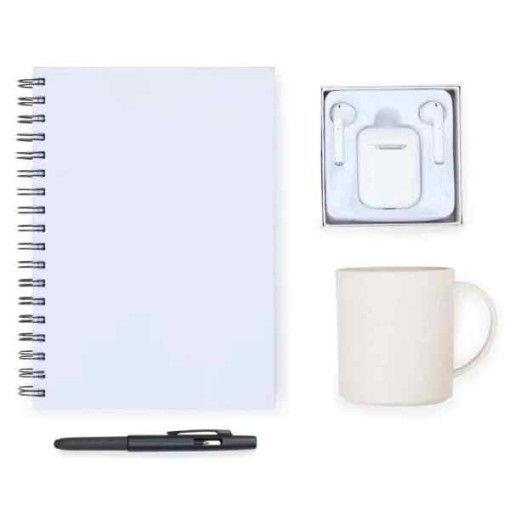 Kit Caneca Em Fibra De Bambu E Acessórios - 4 Pçs Personalizado 