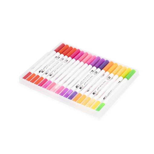 Kit Canetinhas Ponta Dupla Com 36 Cores Promocional