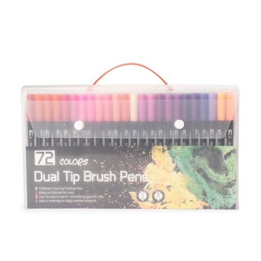 Kit Canetinhas Ponta Dupla Com 72 Cores Personalizada