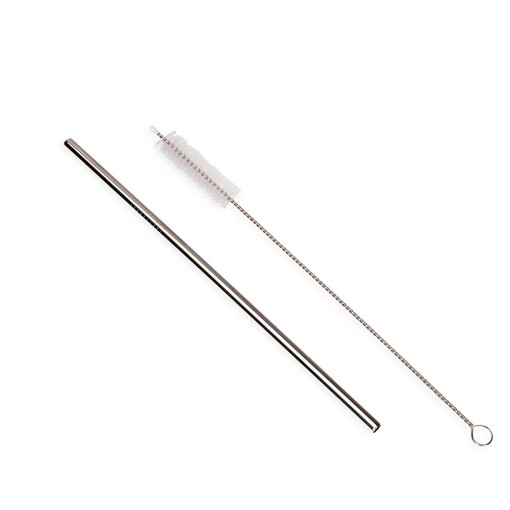 Kit Canudo Inox com Escova de Limpeza Personalizado