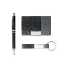 Kit de Porta Cartões, Chaveiro e Esferográfica Personalizado MD93315
