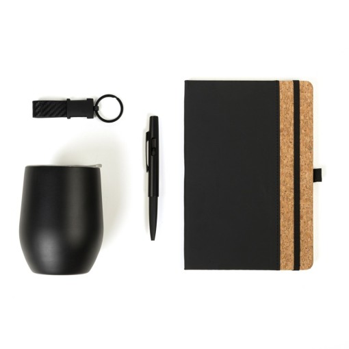  Kit Escritório - 4 Pçs Personalizado  Copo, Caderno, Caneta e chaveiro.