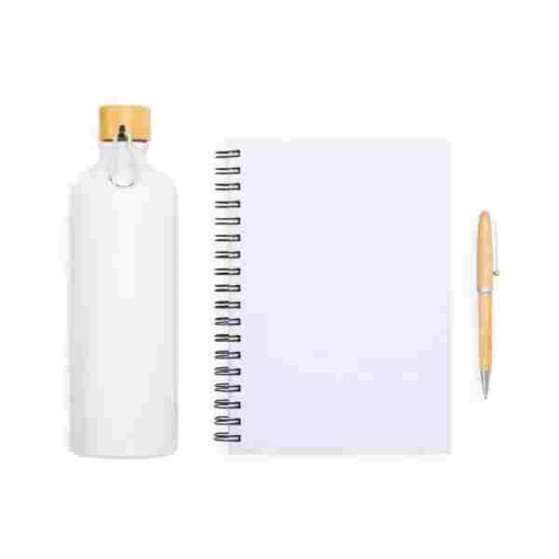 Kit Garrafa, Caderno E Caneta - 3 Pçs Promocional