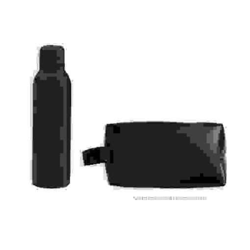 Kit Garrafa E Necessaire - Preto - 2 Pçs Personalizado