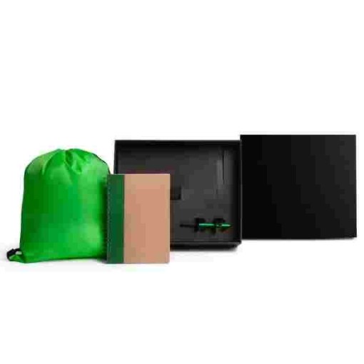Kit Mochila, Caderno E Caneta - Verde - 3 Pçs Personalizado