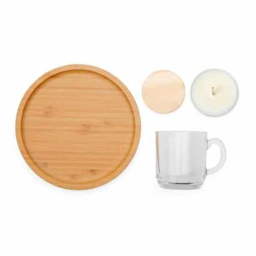 Kit Para Café Com Vela Aromatizada - 3 Pçs Personalizado