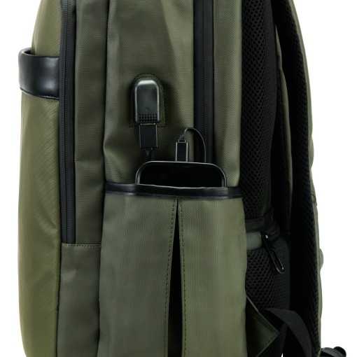 Mochila Couro Sintético USB 21 Litros Personalizada