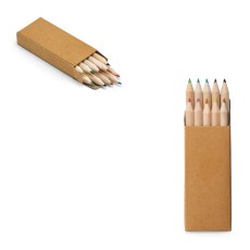 Caixa de cartão com 10 mini lápis de cor Personalizada