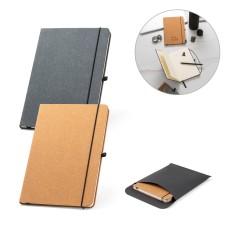 Caderno A5 de capa dura em couro 70% reciclado com 192 páginas pautadas Personalizado