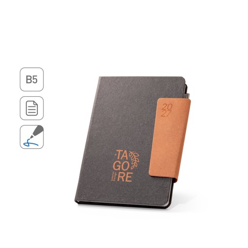 Agenda B5 em pele reciclada Personalizada